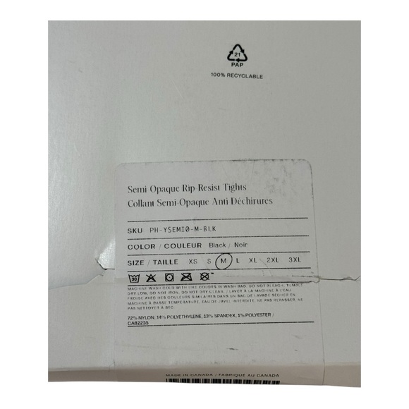 Sheertex Semi Opaque Rip‑Resist Tights | Black M - Picture 5 of 6